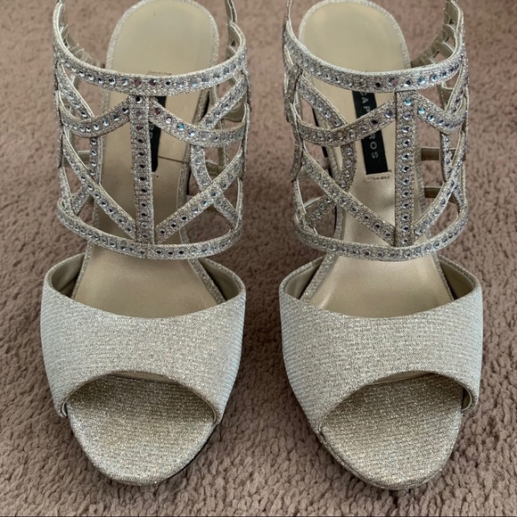 Caparros Nude Glimmer Pumps with Rhinestones - Picture 2 of 10